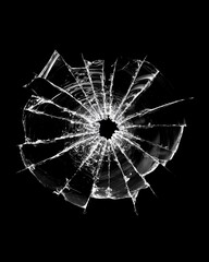Shattered Glass with Central Hole