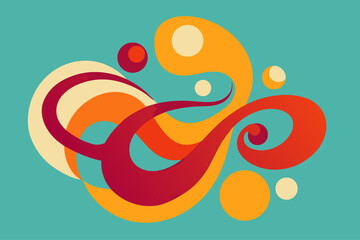 Creative Organic Forms Vibrant Squiggle Repeat