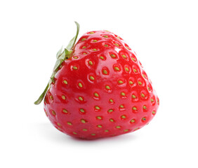 One fresh ripe strawberry isolated on white
