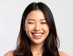 Smiling woman winking playfully