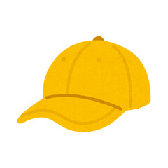 A vibrant yellow baseball cap illustration, a stylish and casual headwear accessory concept for modern fashion and apparel design.