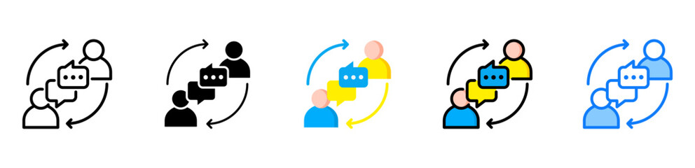 Communication icon multiple style 