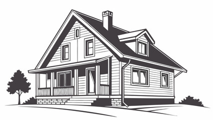 Traditional Vintage House with Front Porch and Detailed Architecture in