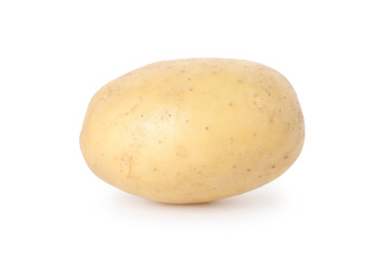 One fresh raw potato isolated on white
