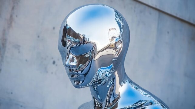 Polished chrome mannequin head