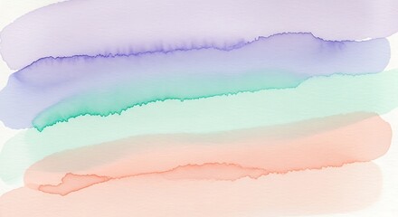 Soft Watercolor Texture Background in Pastel Lavender Mint and Peach