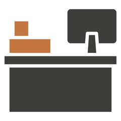 Cashier dual tone, mini illustration icon. use for modern concept, print, UI, UX kit, web and app development. Vector related to commerce, retail, marketing and shopping.