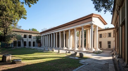 Serene Roman Architecture: Museum Courtyard in the Sun