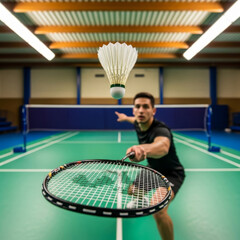 First-person smash perspective in badminton