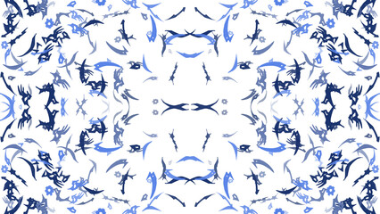 Frame with transparent background in shades of blue