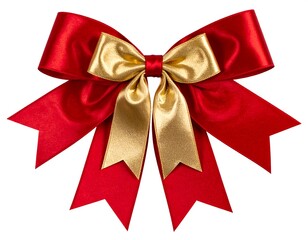 Red and gold ribbon bow