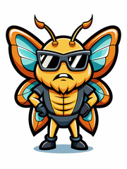 Fototapeta premium colorful illustration of a cartoon butterfly mascot character