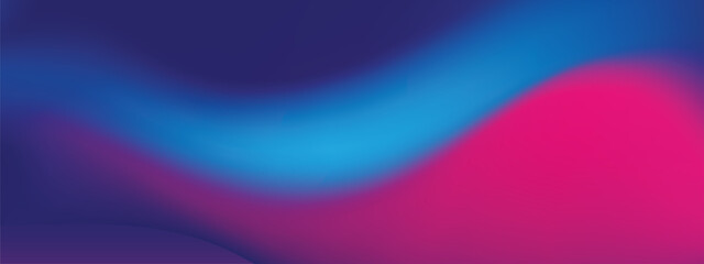 Abstract blue and purple liquid wavy shapes futuristic banner. Glowing retro waves vector background