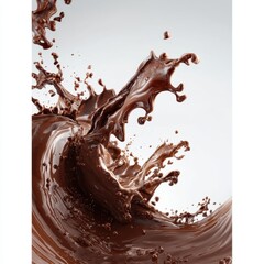 Fototapeta premium Dynamic chocolate splash wave isolated on white background