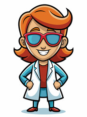 colorful illustration of a cartoon doctor woman mascot character