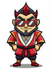 colorful illustration of a kabuki man mascot