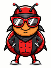 colorful illustration of a ladybug mascot