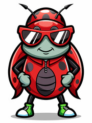 colorful illustration of a ladybug mascot