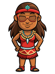 colorful illustration of a maori woman mascot