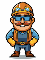 Obraz premium colorful illustration of a miner man mascot