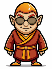 colorful illustration of a monk man mascot