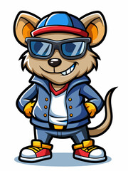 colorful illustration of a mouse mascot