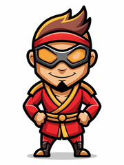 colorful illustration of a ninja man mascot