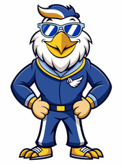 colorful illustration of a sailor eagle mascot