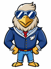 Fototapeta premium colorful illustration of a sailor eagle mascot