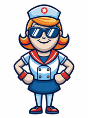 colorful illustration of a sailor woman mascot