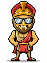 colorful illustration of a spartan man mascot