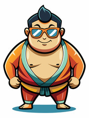 Obraz premium colorful illustration of a sumo man mascot
