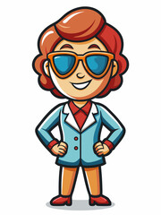 colorful illustration of a tailor woman mascot