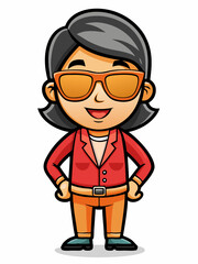 colorful illustration of a tailor woman mascot