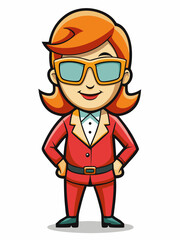 colorful illustration of a tailor woman mascot