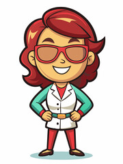 colorful illustration of a teacher woman mascot