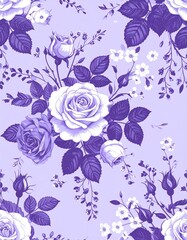 クラシカルな紫のヴィンテージフラワーデザインClassic Vintage Floral Design in Purple Tones