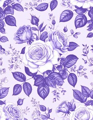 クラシカルな紫のヴィンテージフラワーデザインClassic Vintage Floral Design in Purple Tones