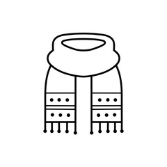 Sketch illustration of a knit scarf, use it as an icon, logo or sticker.