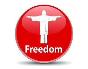 Fototapeta premium Red button with a figure and the word 