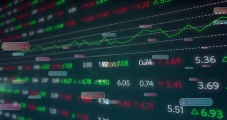 Opening dashboard chart fluctuating with data updating bars sliding panning showing market activity - Powered by Adobe