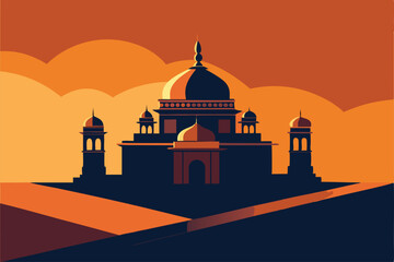 taj mahal vector illustration