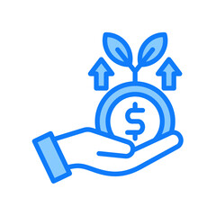 Investment blue icon 