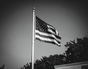 american flag on the wind