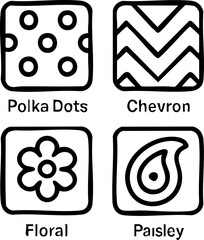 Obraz premium Four Simple Pattern Designs.