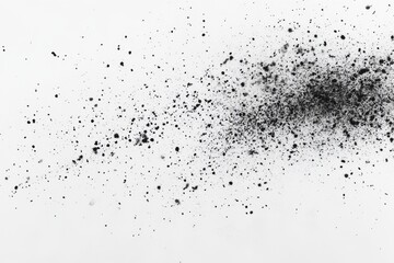 Obraz premium Abstract black ink splatters on a white background.
