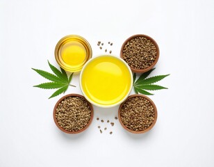 spices and herbs on white