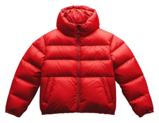 PNG Puffer jacket clothing coat red.