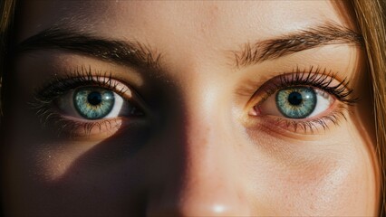Fototapeta premium Closeup of Striking Blue Eyes