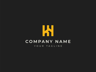 Modern HW or WH letter monogram logo design. Minimalist and professional corporate identity symbol for a business.
